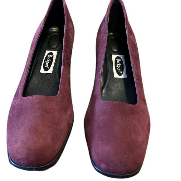 Rockport Heels, Suede, Wine Colored, Block Heel. Size 10M. Great Used Cond!! - Picture 4 of 8